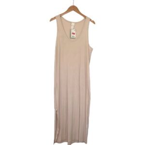 H&M Cream Ribbed Maxi Dress